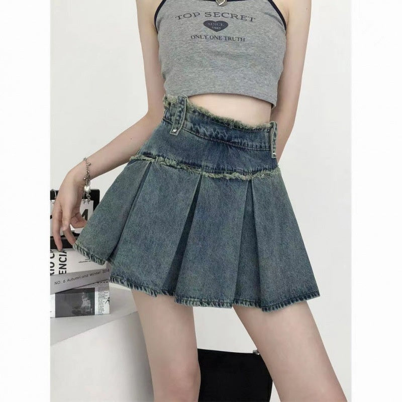 This Edgy Yet Playful Denim Skirt Is The Perfect Choice For Petite Girls This Summer