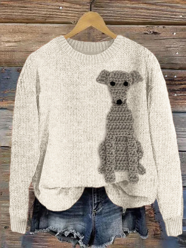 Julesweater i løst, rundt snit
