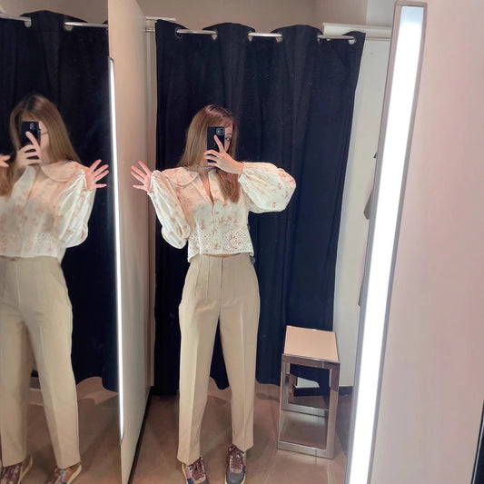Damemode Slim Fit Slankende Højtaljede Bukser
