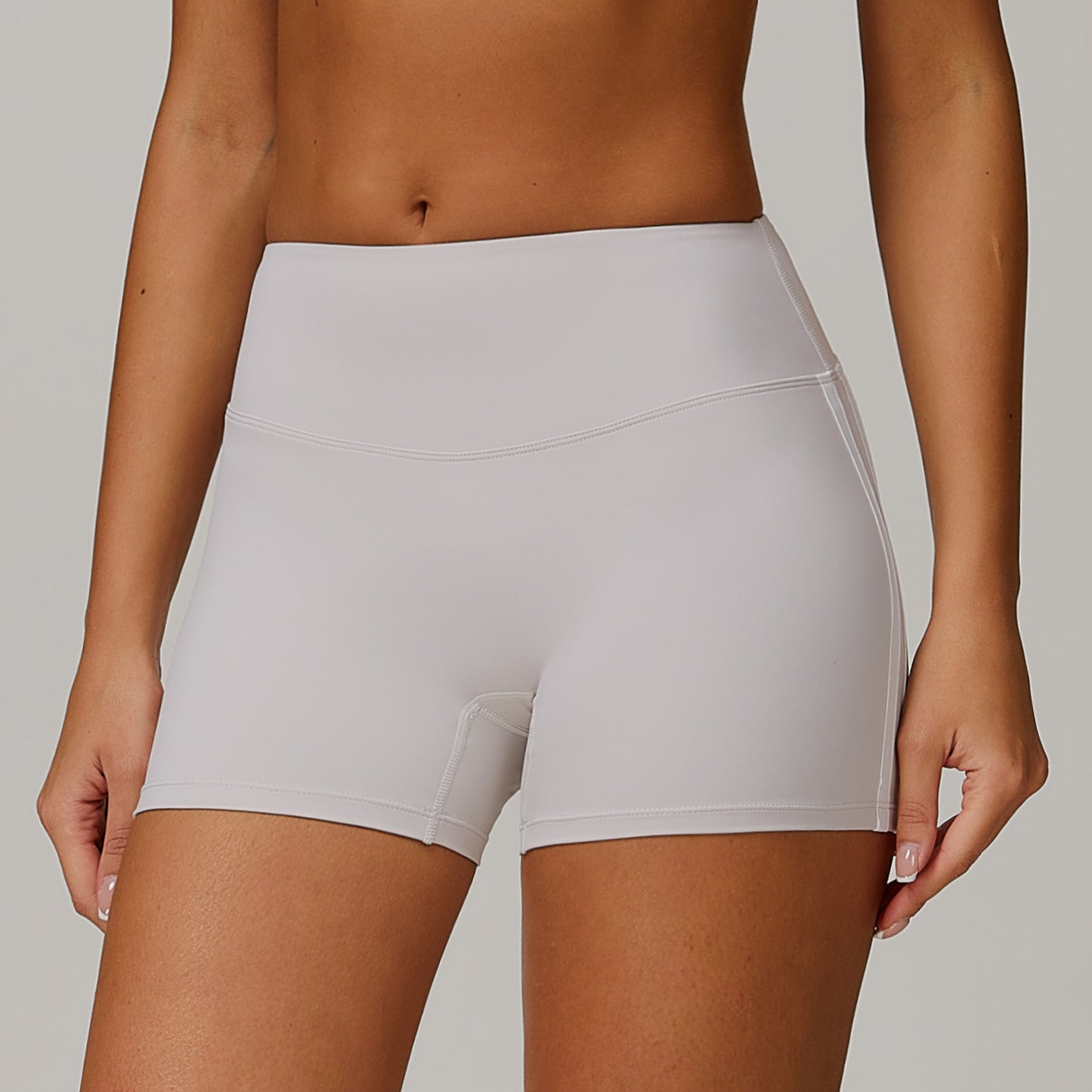 Nude Feel High Waist Yoga Shorts Peach Tight