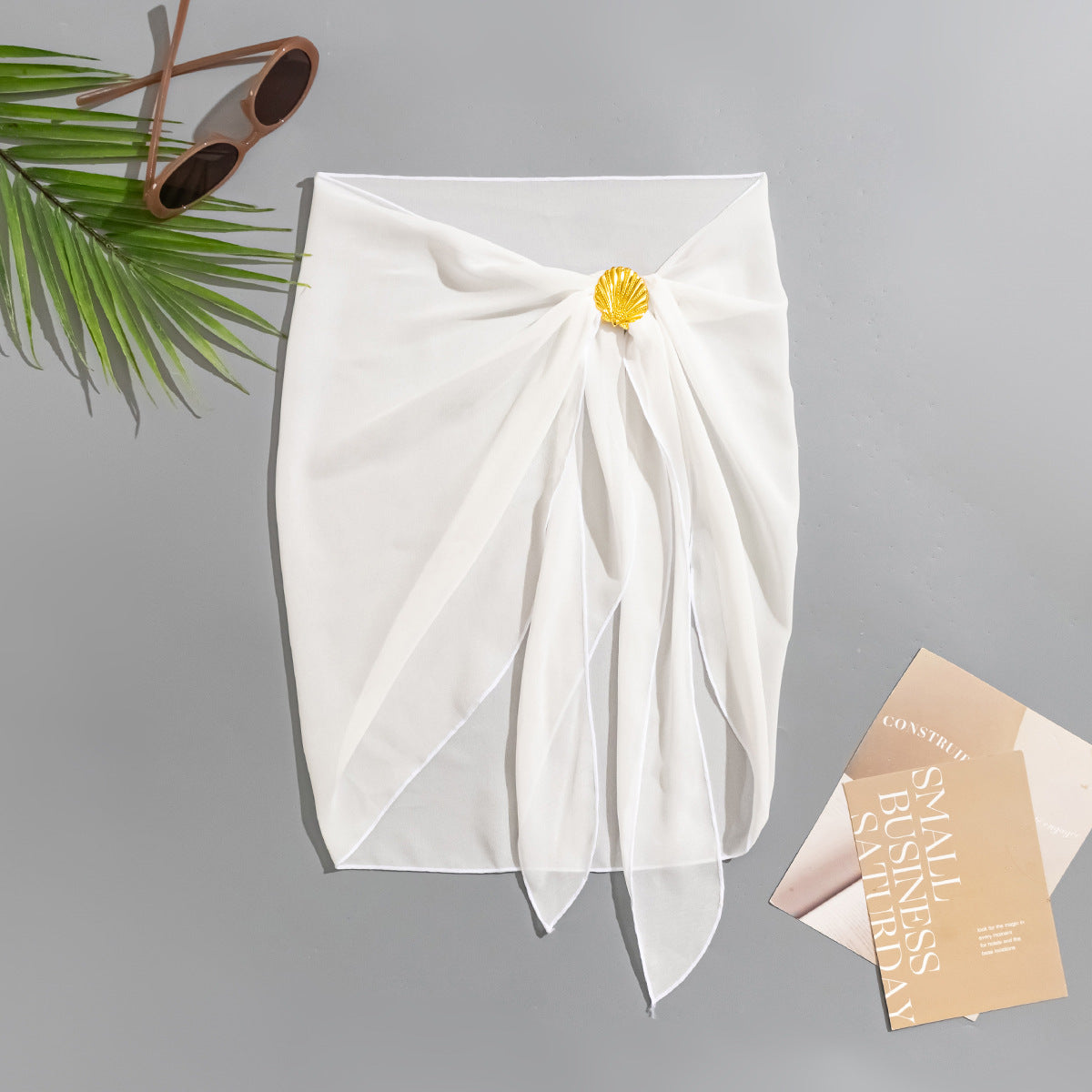 Swimsuit Cover-up Metal Shell Accessories  Beach Wrap Skirt