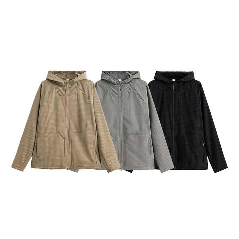 Mesh Brushed Sports Hooded Cut Fleece Padded Coat