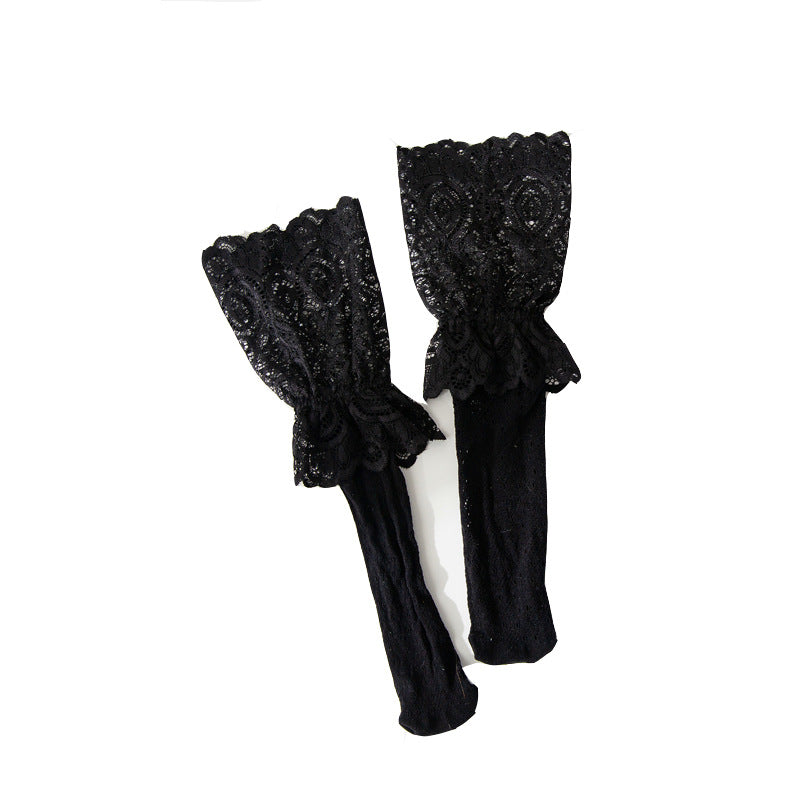 Women's Socks Japanese Hollow Water Droplets Lace Mid-tube Socks Piled Stockings High-tube