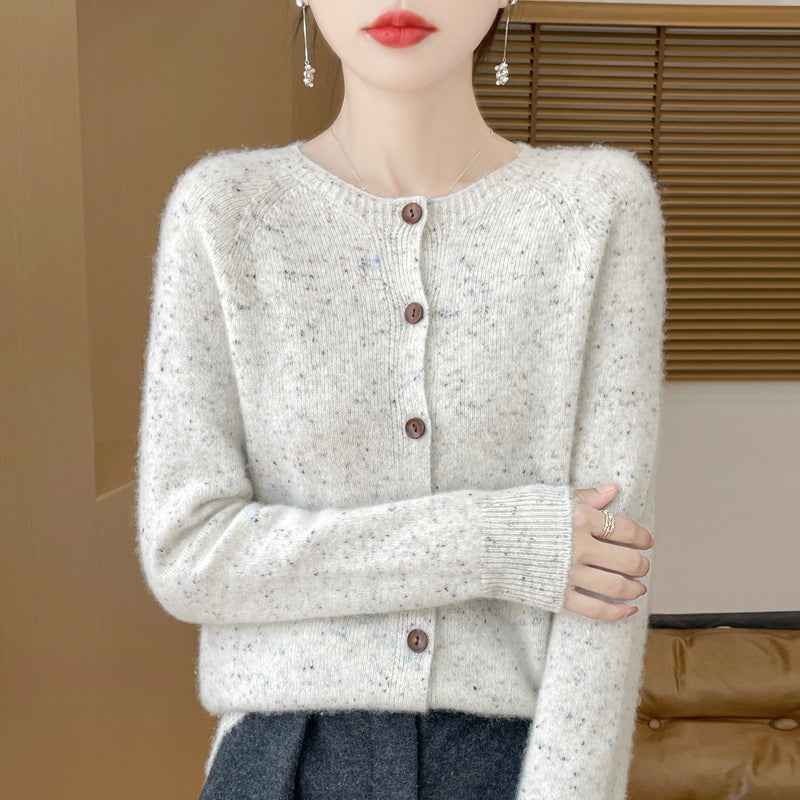 Women's Pure Wool Sweater Loose Round Neck Fashion Coat