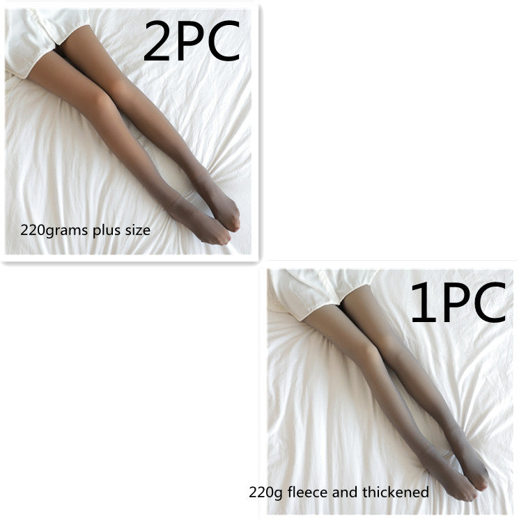 Fake Translucent Plus Size Leggings Fleece Lined Tights Fall And Winter Warm Fleece Pantyhose Women Fleece Lined Pantyhose Thermal Winter Tights