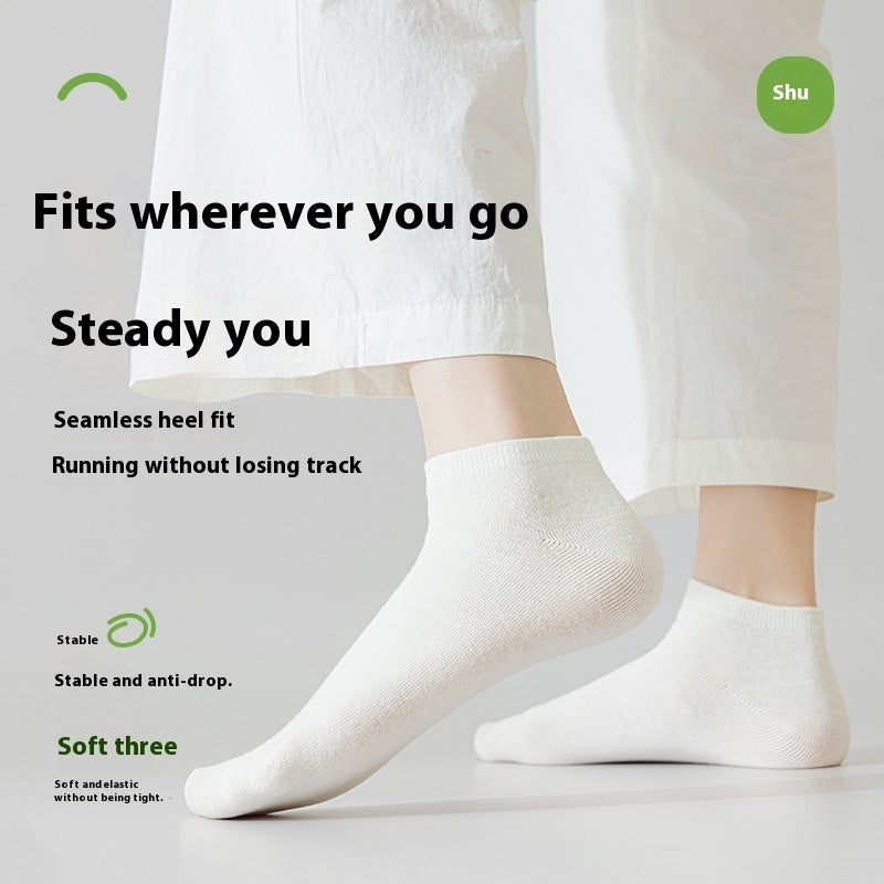 Women's Pure Cotton Spring And Summer Seamless Socks Deodorant Sweat Absorbing Socks