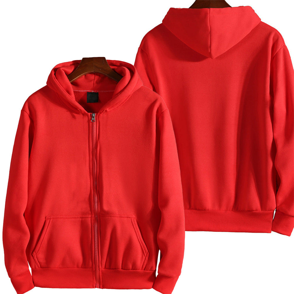 Solid Color British Loose Sports American Zipper Jacket Men