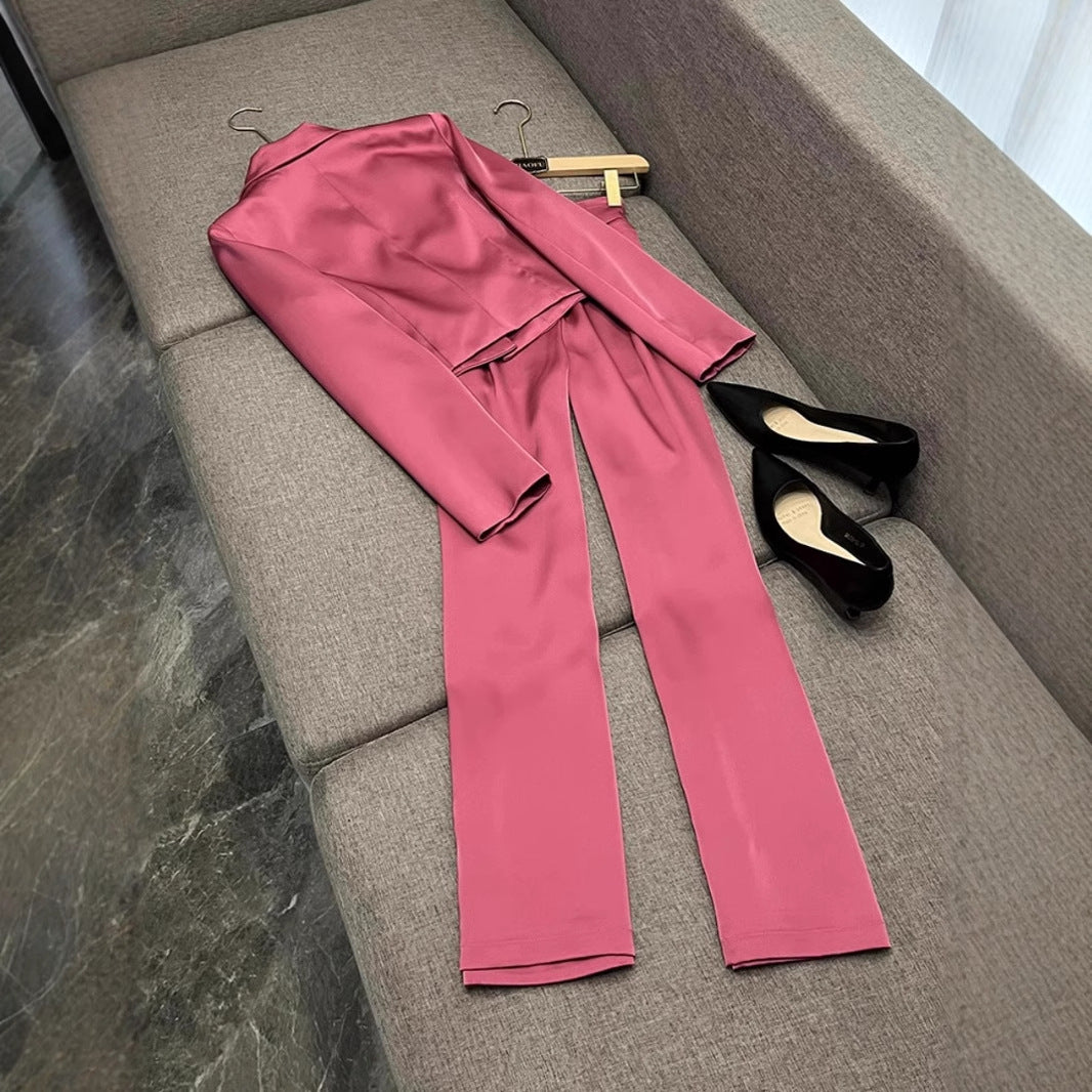 Womens Sophisticated, High-end Chanel-style Blazer And Pants Suit