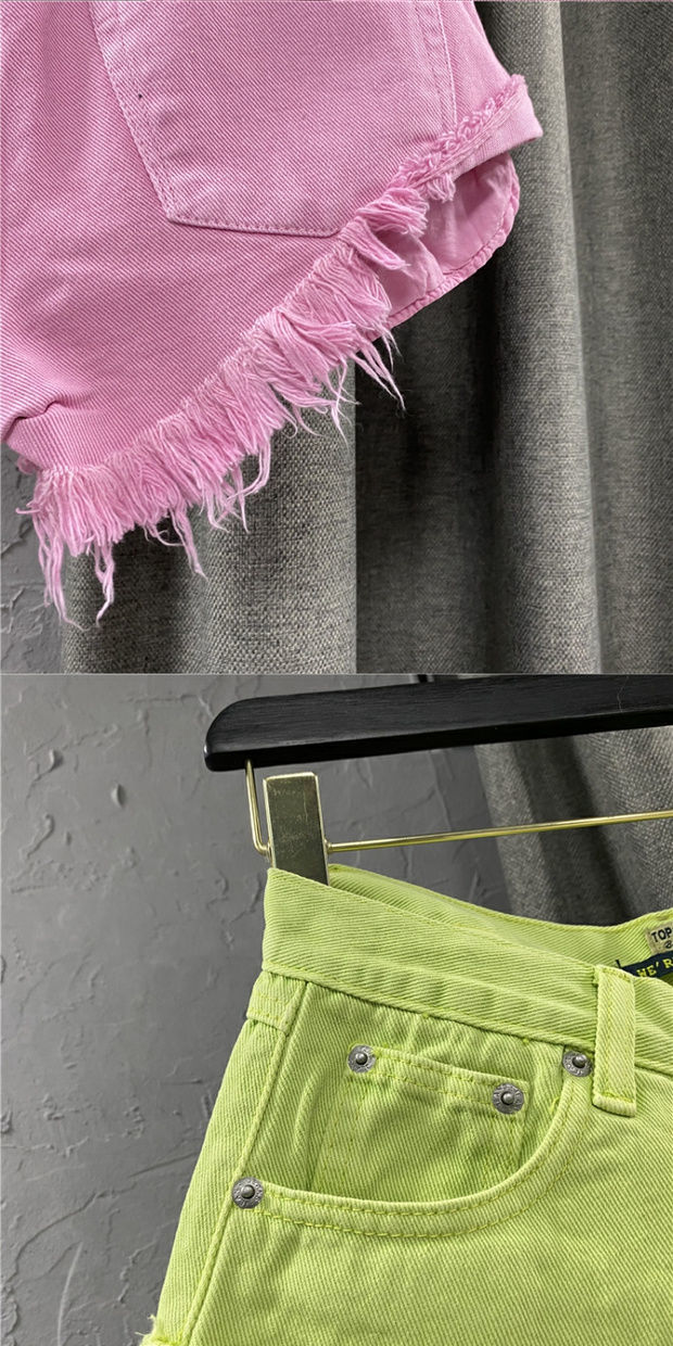 Fashion Personality Fruit Green Denim Shorts