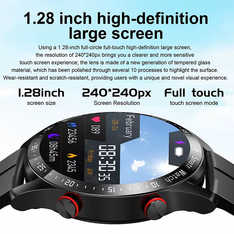 Bluetooth Call Smart Watch Men Laser Health Blood Pressure Activity Tracker Sports Waterproof Interactive Music Smartwatch Clock