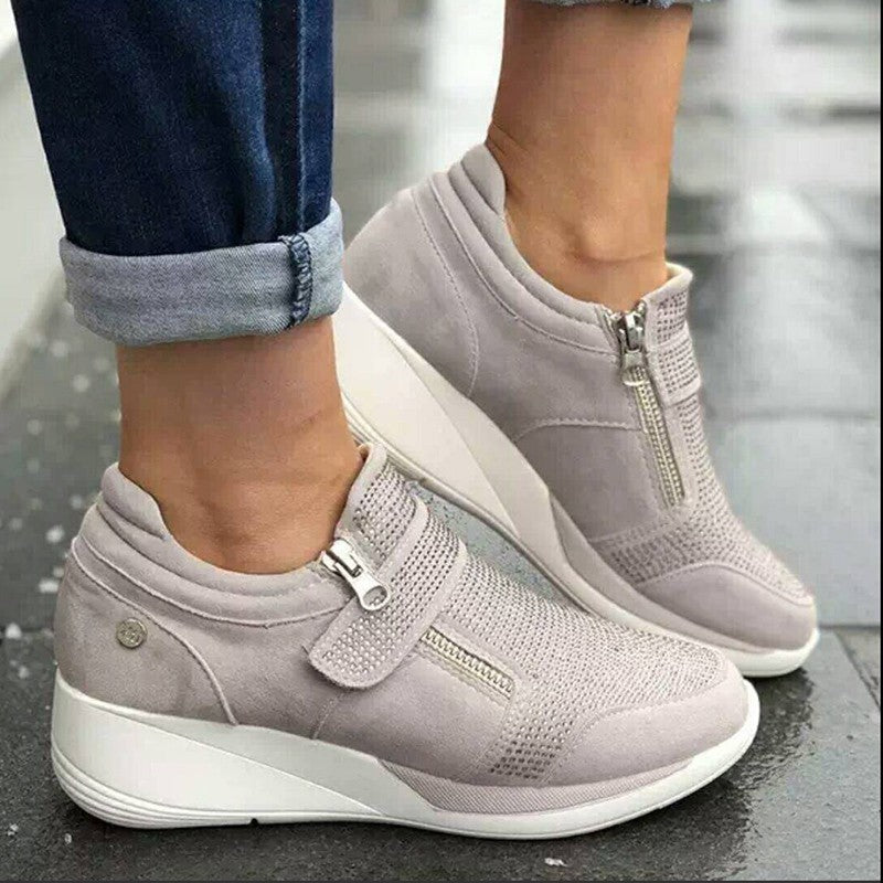 Europæiske og amerikanske letvægts sneakers med tyk sål, højde og velcro