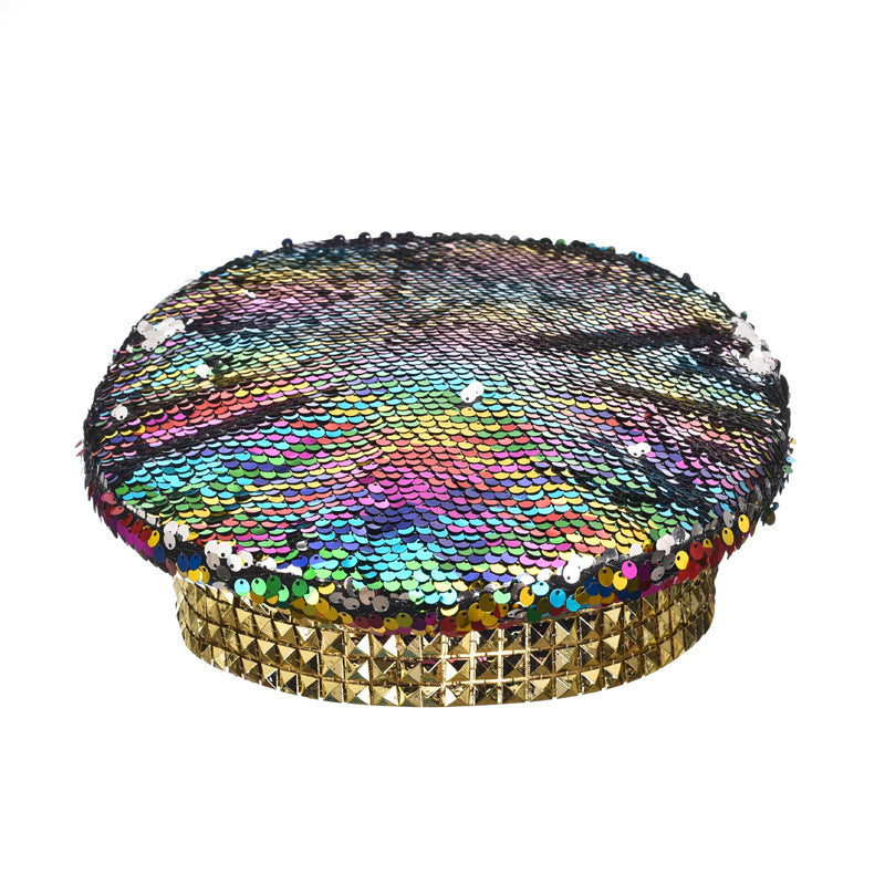 Sequin Top Hat With Big Brim For Male And Female Performances