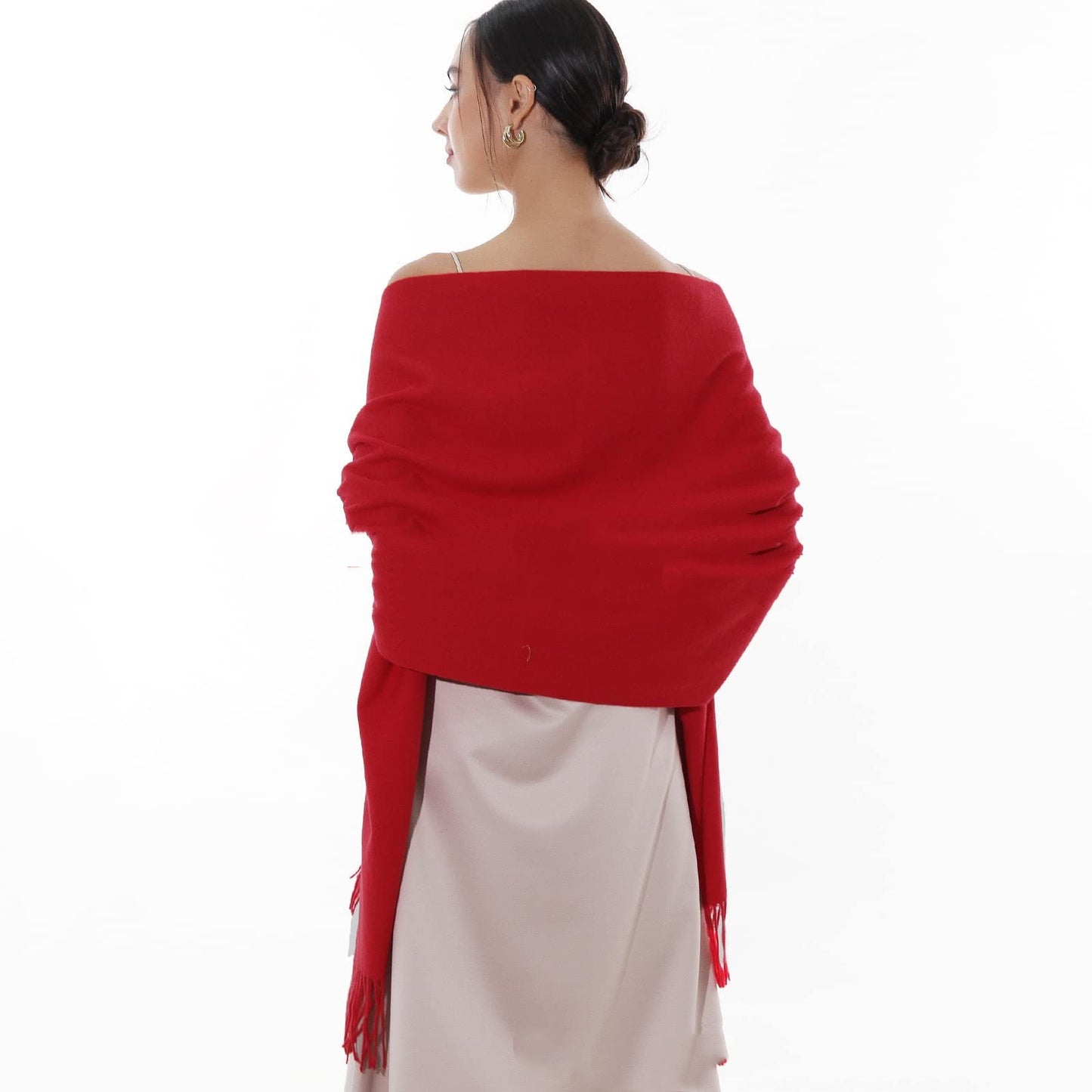 Women's Cashmere-like Scarf Solid Color Tassel Simple All-match Wrap