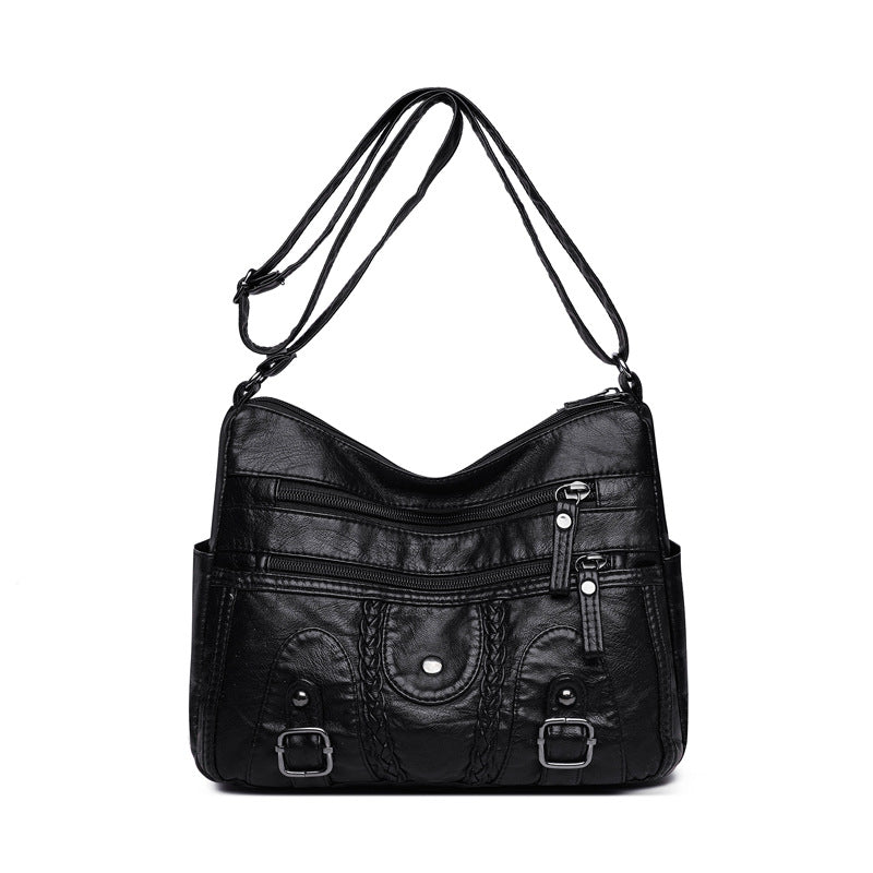 Multi-compartment Shoulder Soft Advanced Texture Crossbody Bag