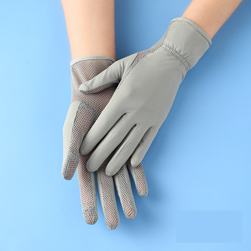 Ladies Ice Silk Gloves Sunscreen Anti-UV Outdoor Thin Style