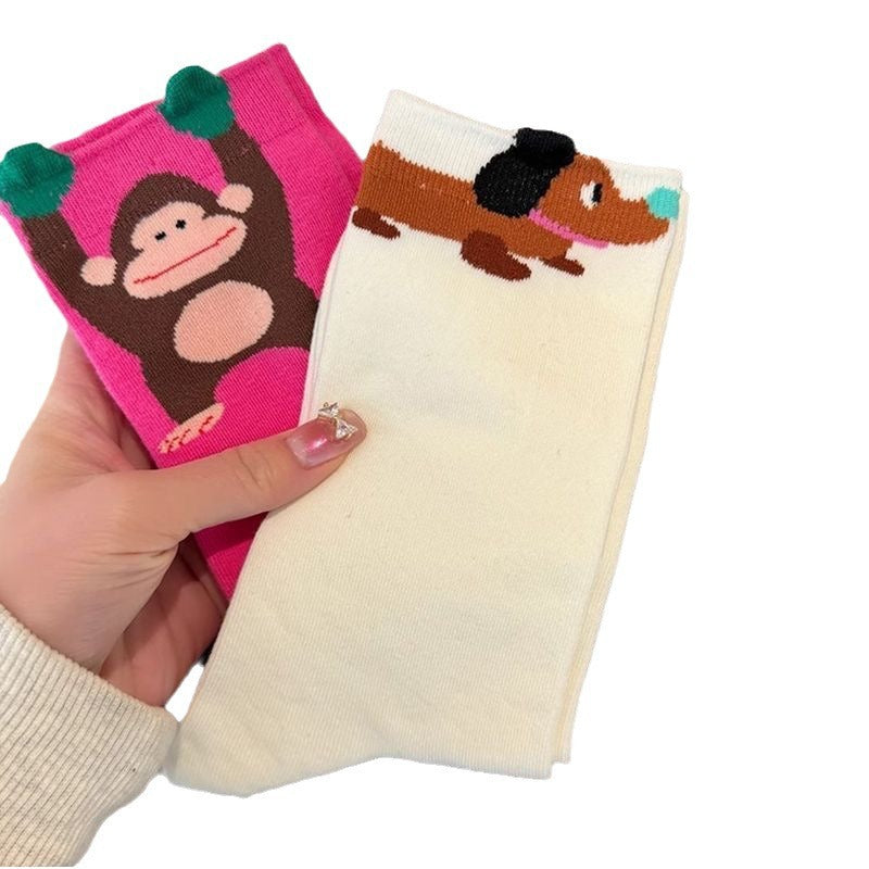 Trendy Illustrated Spring Socks For Women