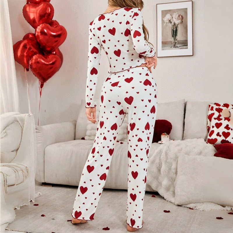 Women's Trans Love Print Long Sleeve Pants European And American Homewear
