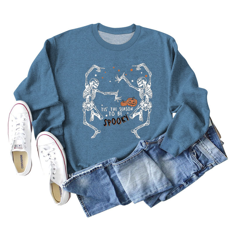 European And American Letter Print Loose Long Sleeve Sweatshirt
