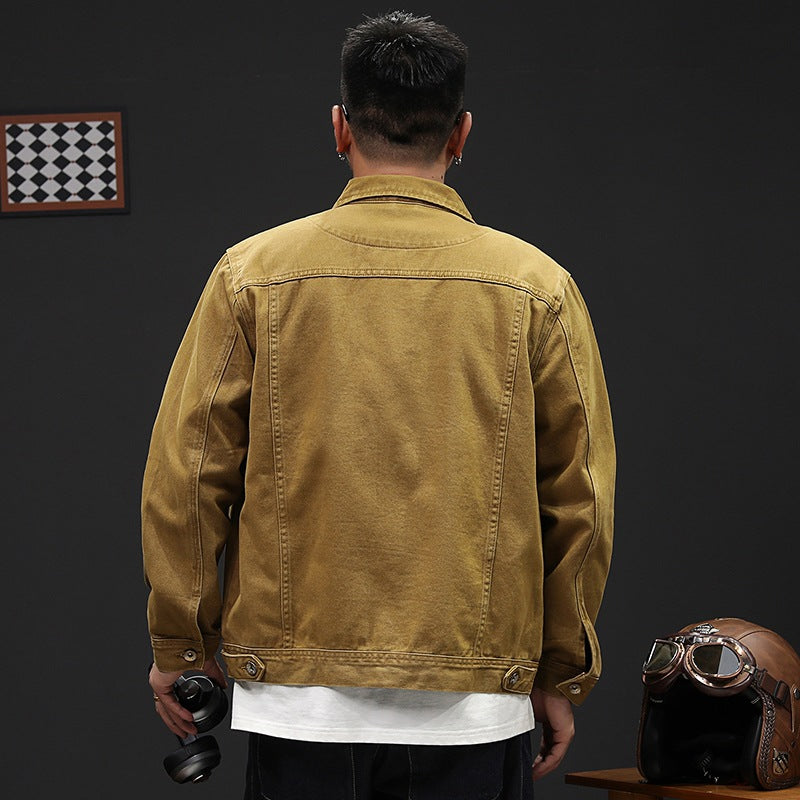 Fashionable Loose-Fit Plus-Size Denim Jacket For Men