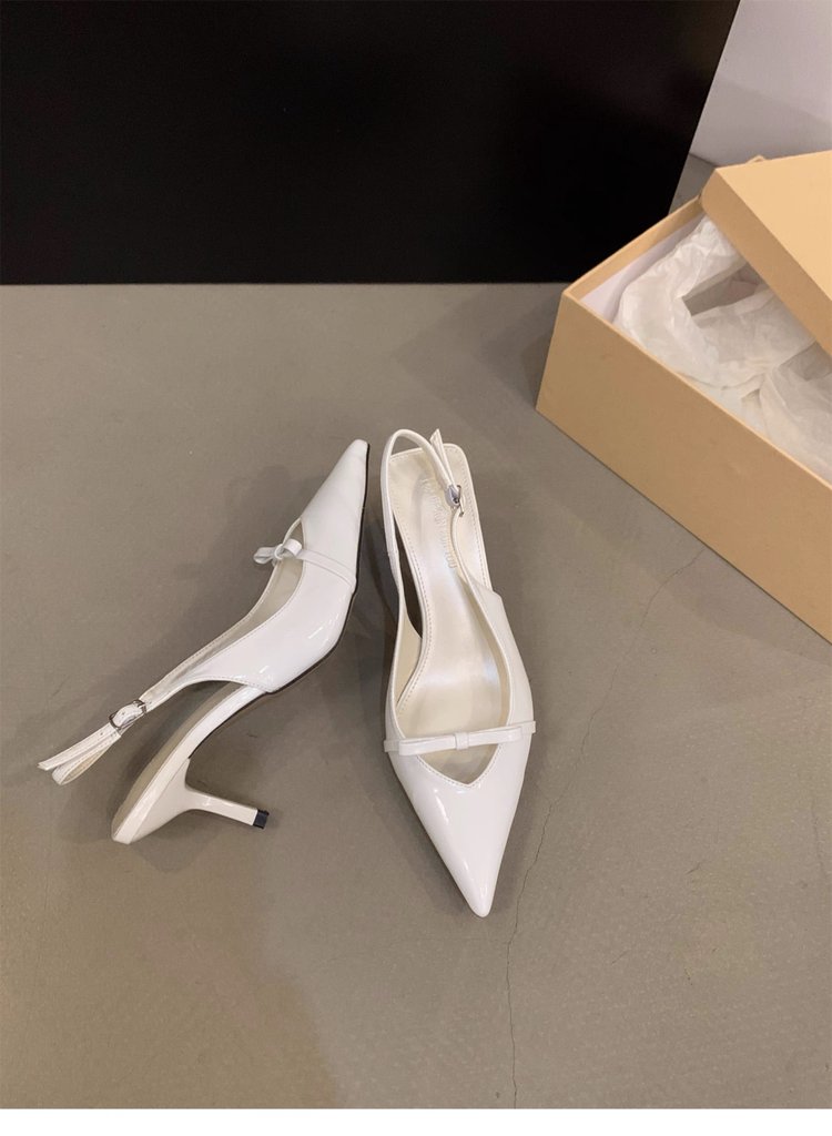 Summer Bow One-Strap Thin Heel Sandals, Sweet Backless Single Shoes, New Arrival