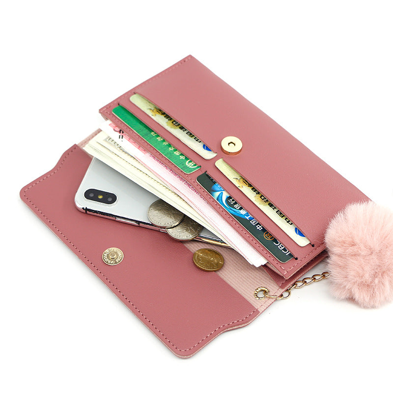 Ladies' Long Wallet With Butterfly Flowers And Simple Loose Change