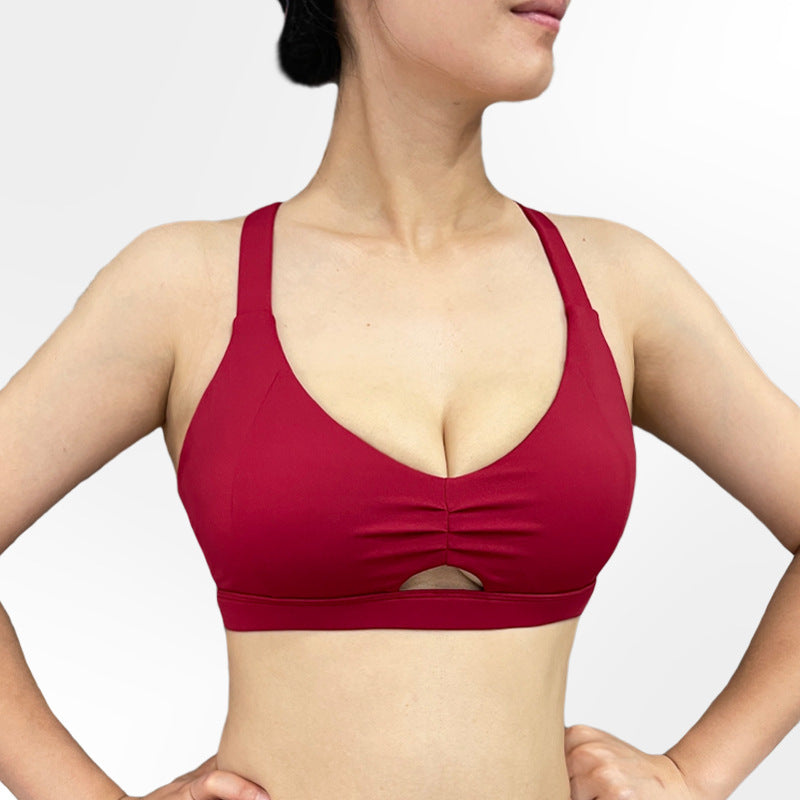 Top Cross Hollow-out Beauty Back Bra Women's Fitness Yoga High Waist