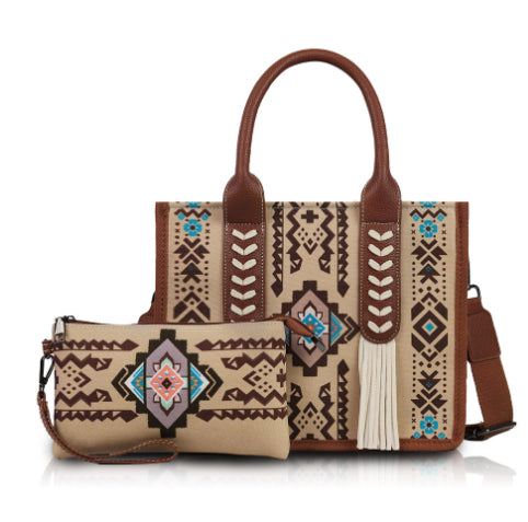 Cotton And Linen Printed Women's One Shoulder Portable Messenger Bag