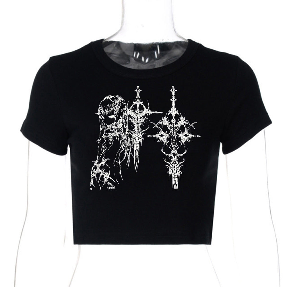 Women's Clothing Irregular Slim-fit Navel Fashion Tops