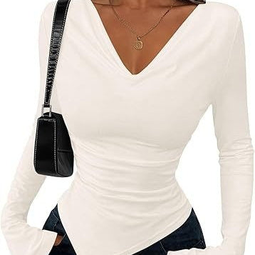 Womens New Early-Autumn Asymmetrical Sexy Slimming Turtleneck Top