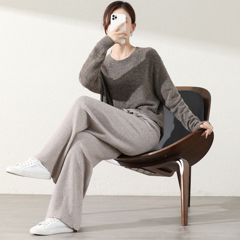 Women's Fashionable Cashmere Knitted Wide-leg Pants