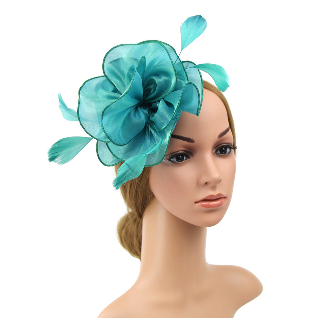 Organza Top Hat Headwear Performance Feather Hair Band