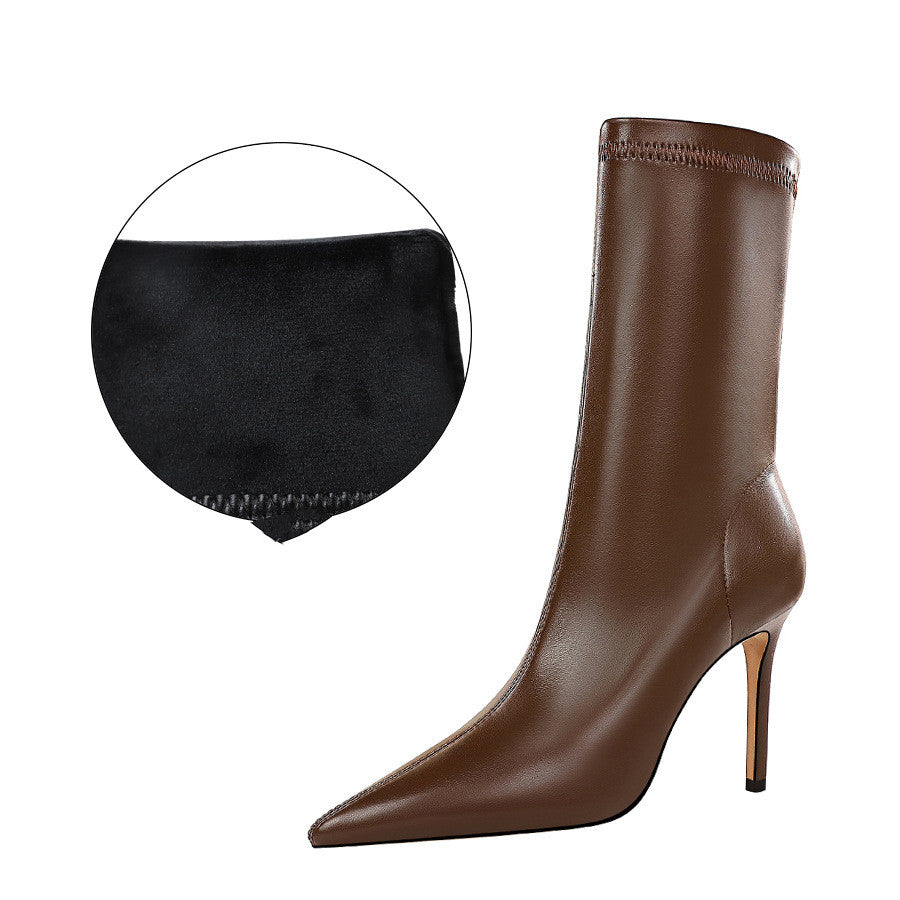High-heeled Pointed Sexy Nightclub Was Thin Short Boots Women Thin