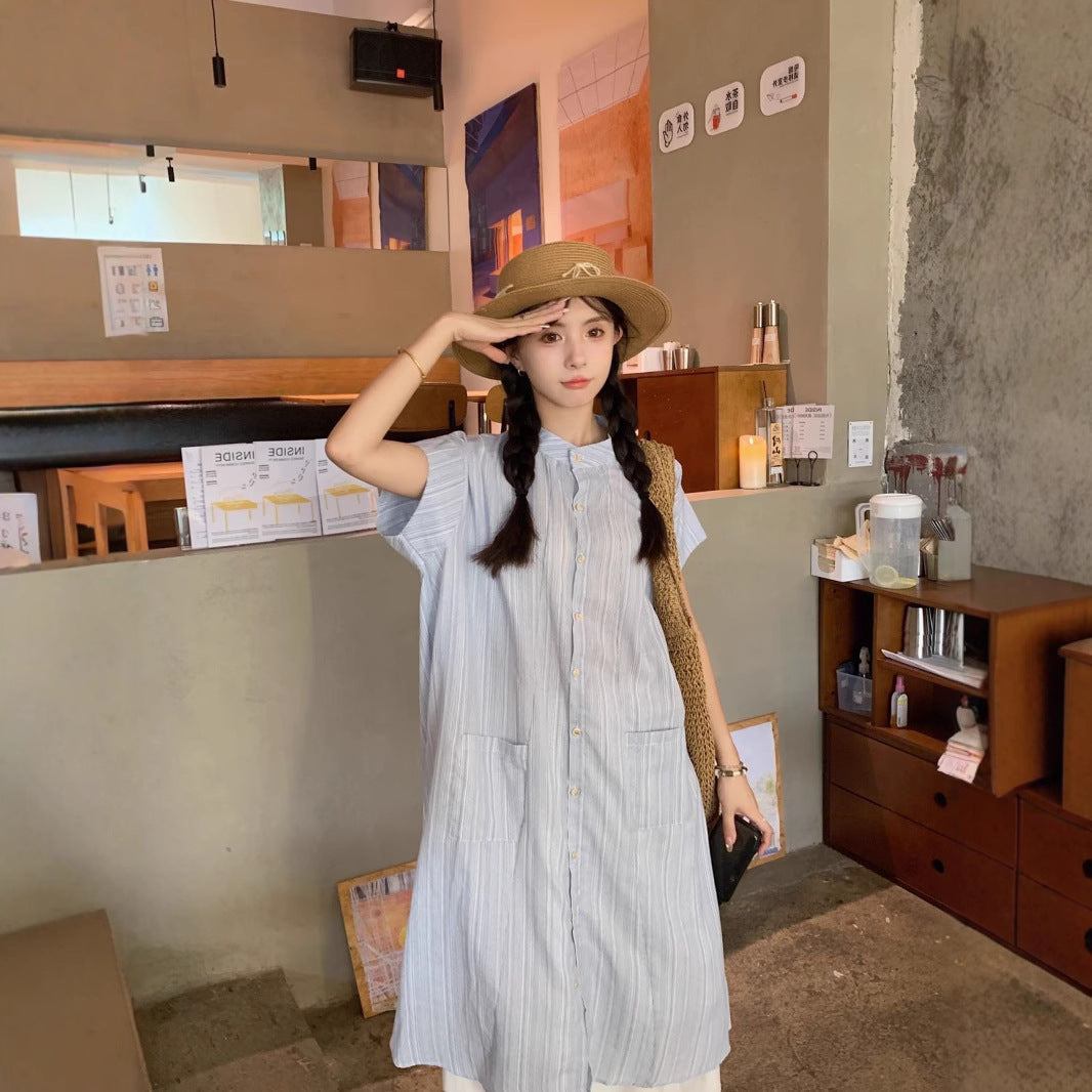 Womens Loose Casual Shirt Dress
