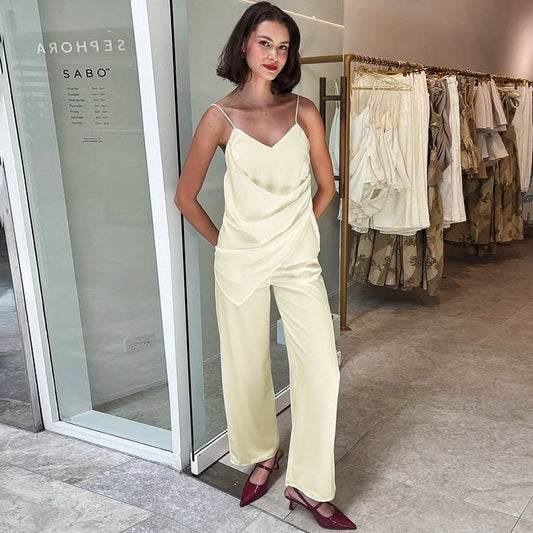 Fashionable Casual Set Sexy Camisole And Chic Straight-leg Trousers