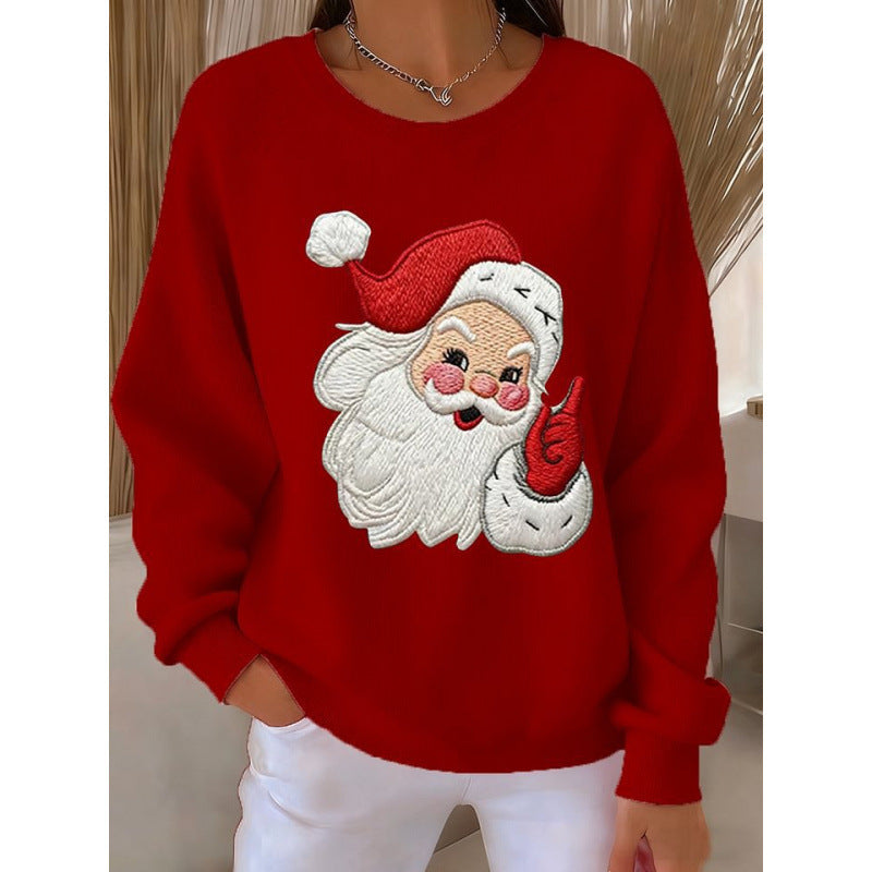 Women's AutumnWinter Round-Neck Sweater With 3D Print