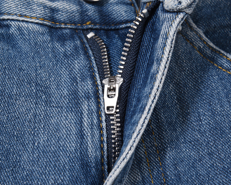 High Street Tide Brand Washed Retro Patchwork Pants