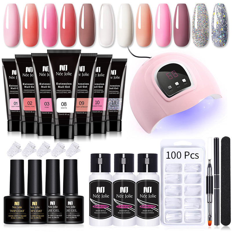 Populære 15 ml krystalforlængende limfri papirkopper hurtigttørrende langtidsholdbar forlængende limsæt manicureforlængende lim