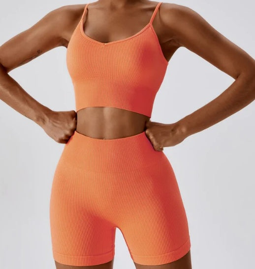 Seamless Knitted Thread Yoga Suit