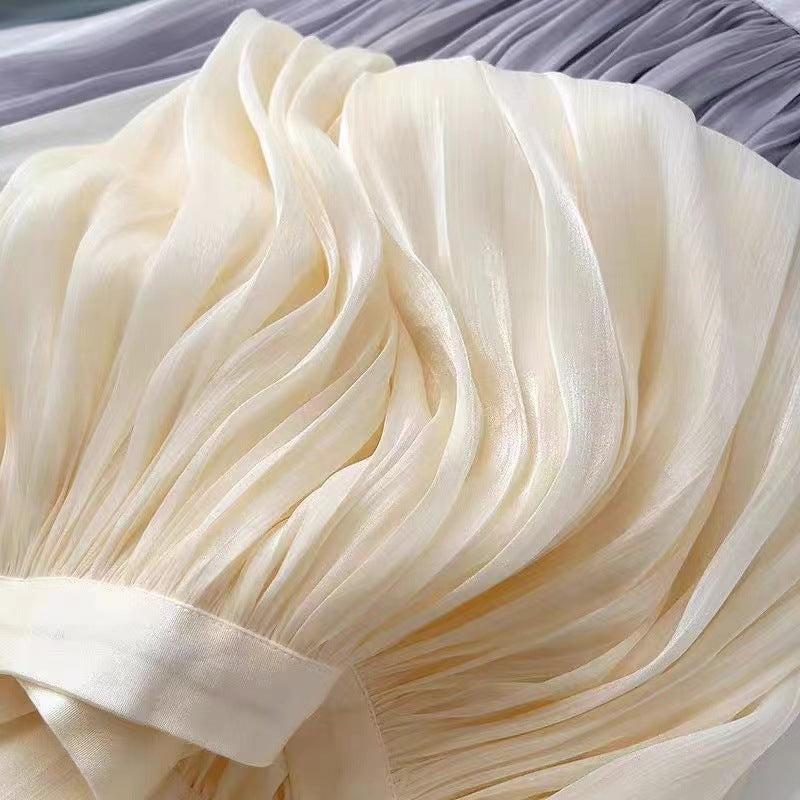 High-grade Streamer Yarn Skirt A- Line Large Hem