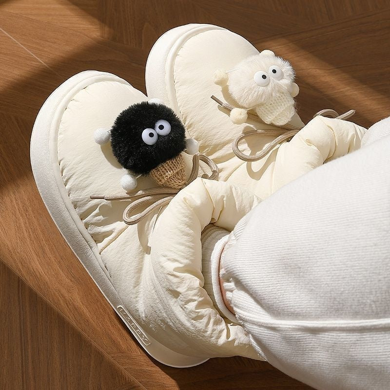 Down High Cotton-padded Shoes Women's Outer Velvet Thermal And Thickening