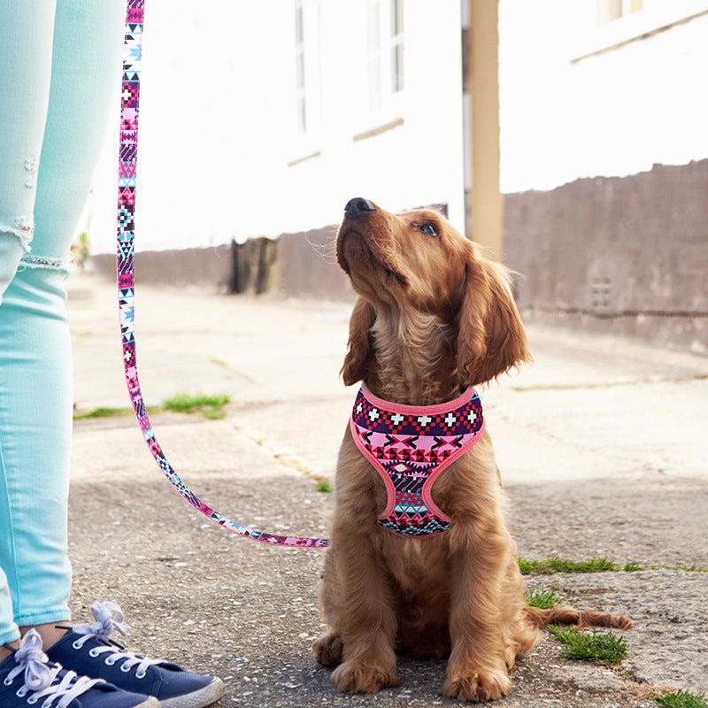 New Plaid Pet's Chest-back Trendy Small And Medium Sized Dog Breathable Chest Strap Dog Traction