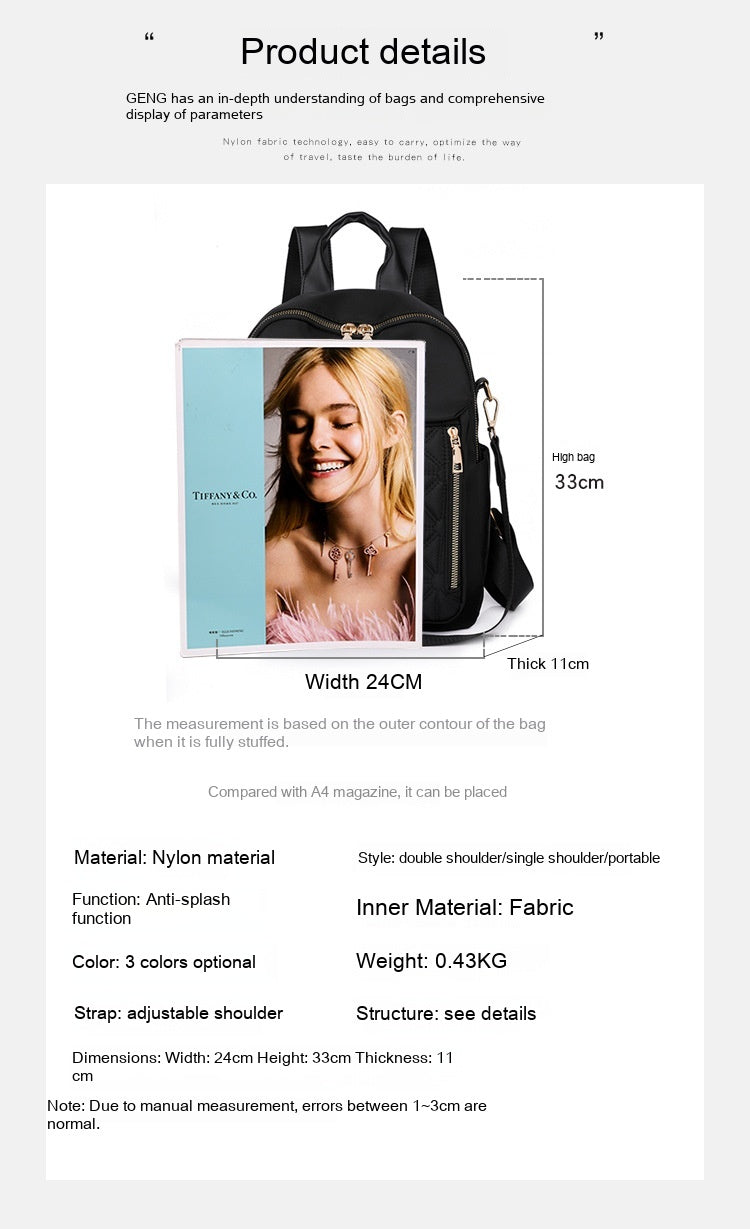 Diamond Embroidery Thread Versatile Large Capacity Waterproof Travel Backpack
