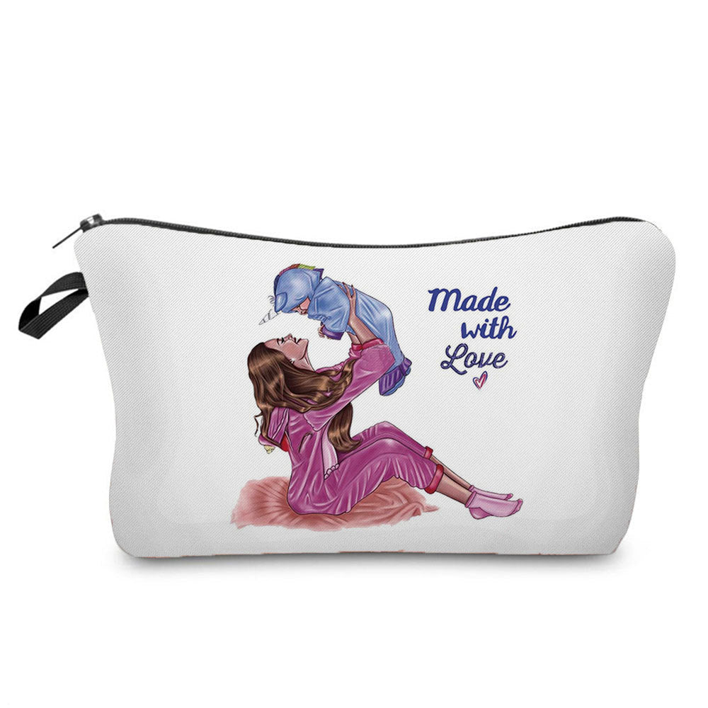 Mother And Daughter Printed Cosmetic Bag Storage And Portable