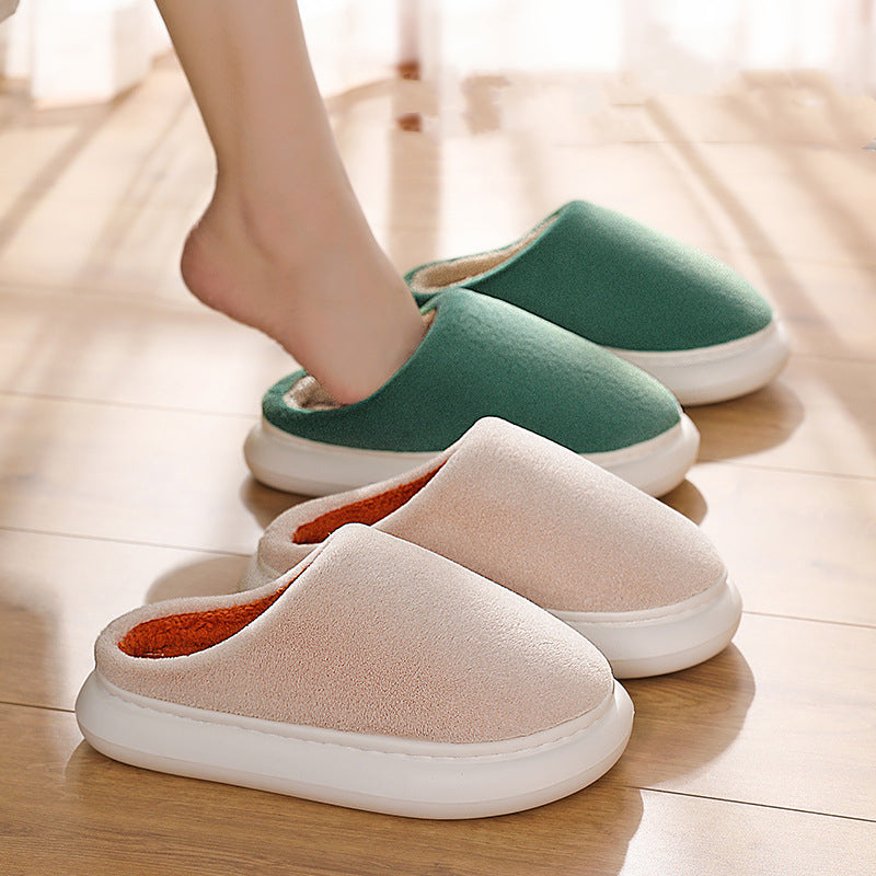 Couples Home Warm Plush Step-on Slippers