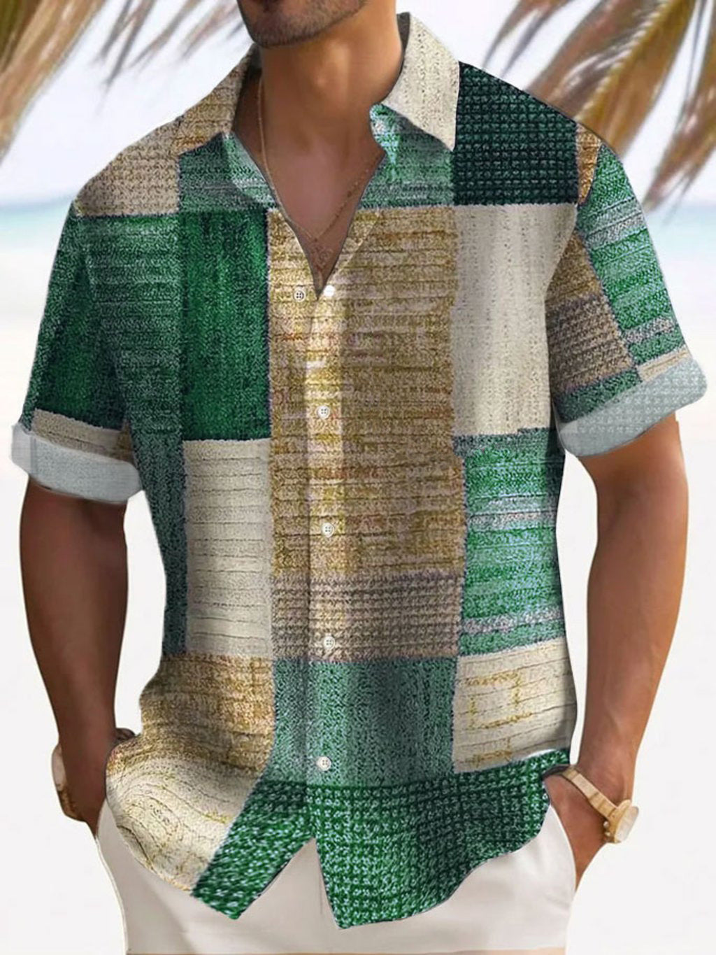 Retro Men's Fashion Plaid Printed Casual Shirt