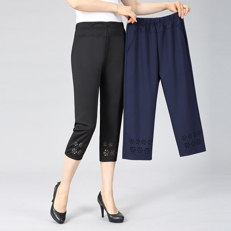 New Straight Hollow Embroidered Casual Pants