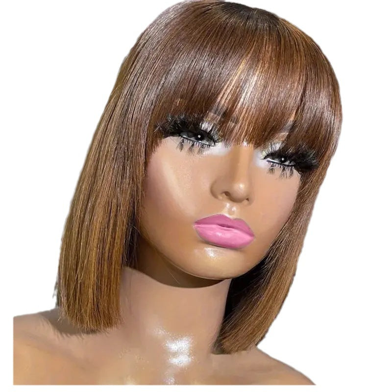 Women's Solid Color European And American Fashion Short Wig Headset