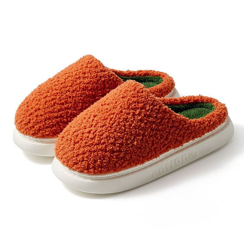 Plaid Couple Home Warm Cotton Slippers