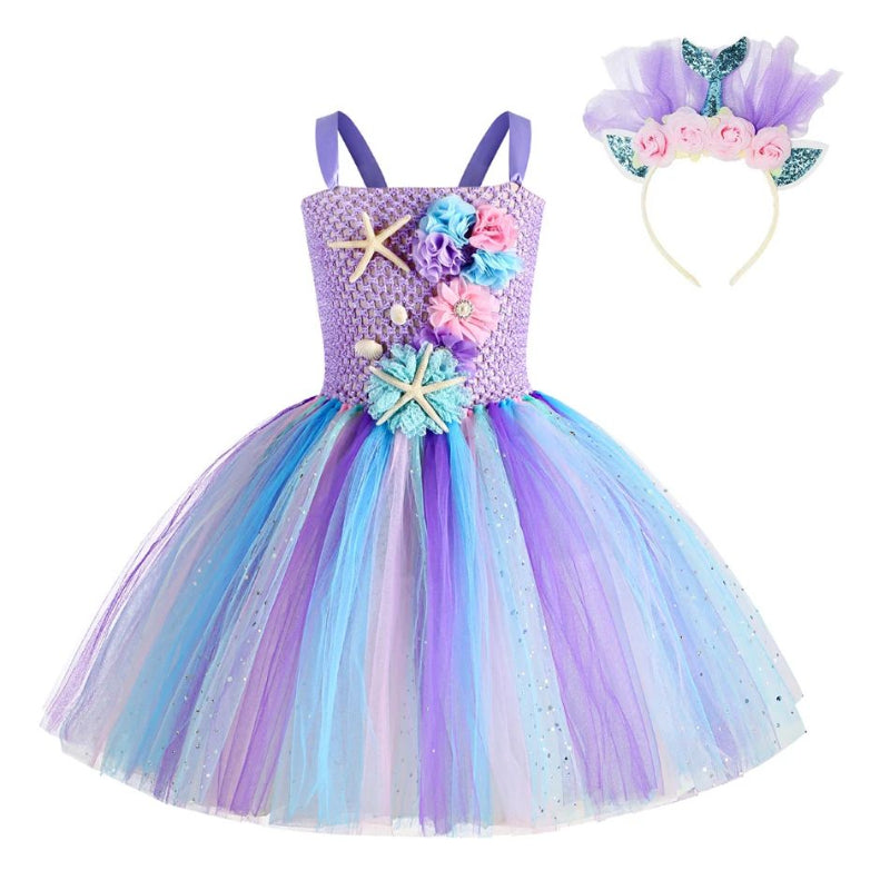 Girls Mermaid Tutu Dress Under The Sea Theme Birthday Party