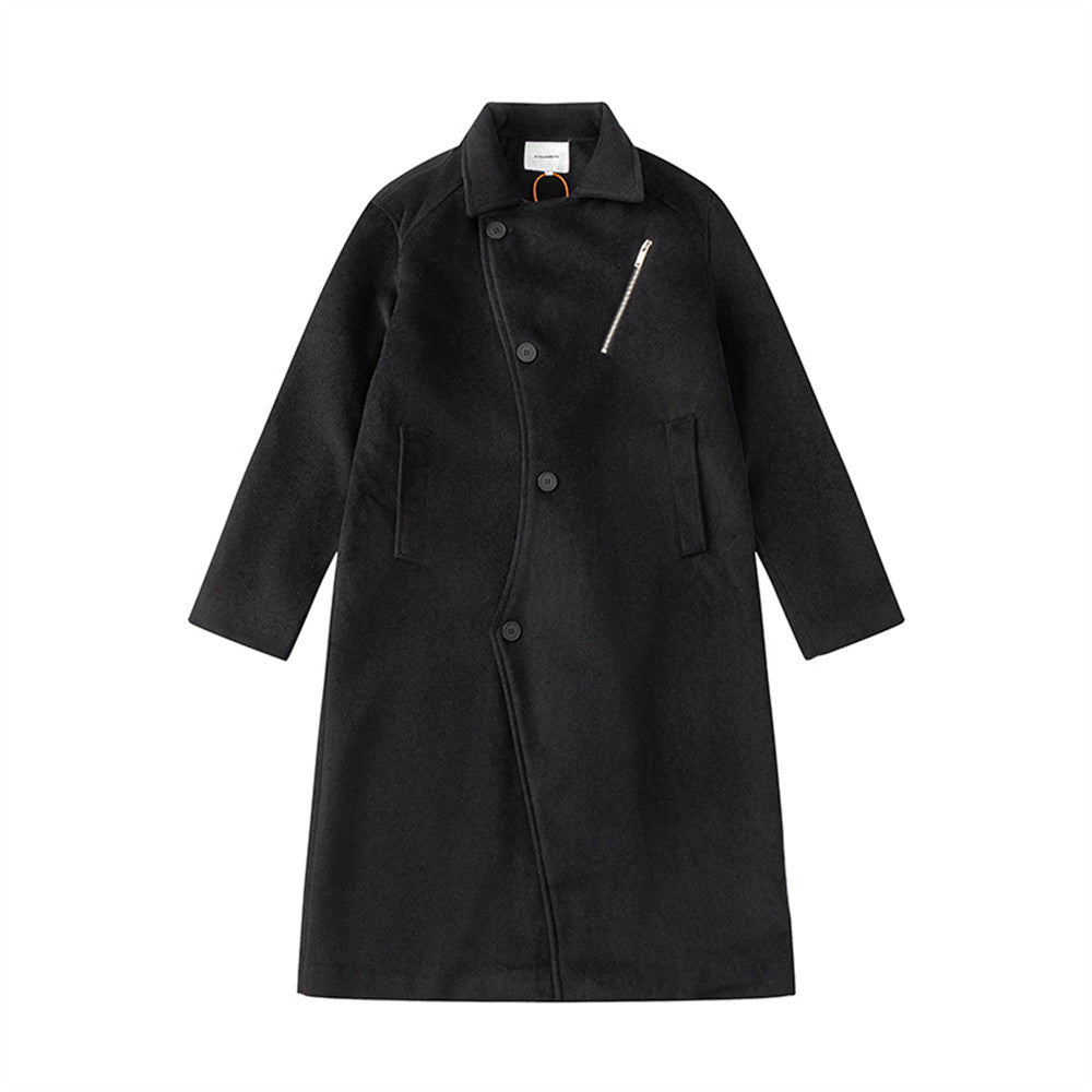 Men's Loose Over Knee Lapel Trench Coat